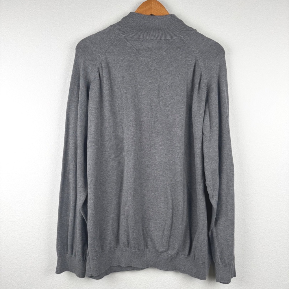 Lacoste Quarter Zip Sweater Mens 8 Gray Excellent Casual Classic 100% Cotton - Picture 5 of 8